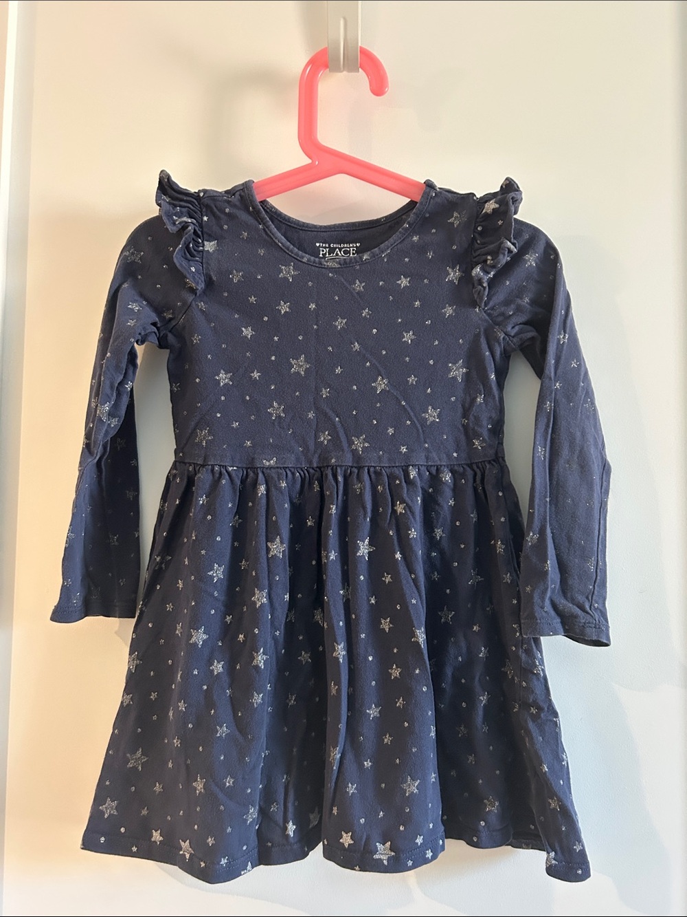 The Children's Place Navy Star Ruffle-Shoulder Dress